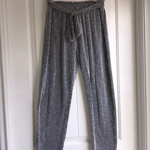 COZY and FLOWY black and white pinstripe pants
